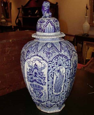 Lot 157 - Dutch Delft Blue and White Covered Jar 18th...