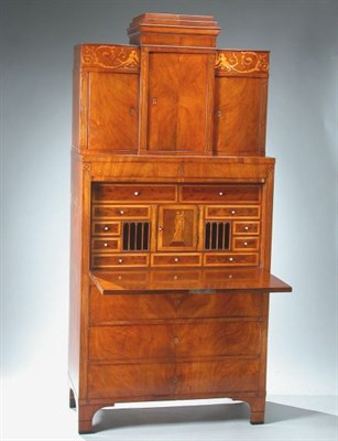 Lot 182 - Biedermeier Inlaid Mahogany Secretaire a...