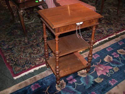 Lot 298 - Victorian Mahogany Three-Tier Side Table...
