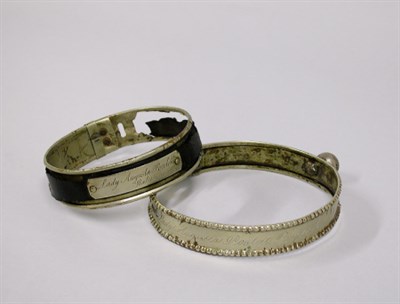 Lot 31 - Two English Silver Plated Dog Collars Diameter...