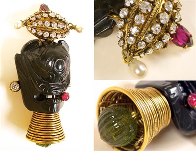 Lot 923 - Iradj Moini Primitive Mask Brooch