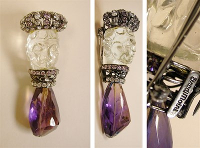 Lot 926 - Iradj Moini Clear Glass Buddha Brooch