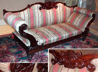 Lot 423 - Anglo-Colonial Upholstered Rosewood Settee