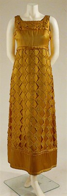 Lot 496 - Courreges Gold Satin Sheath Gown