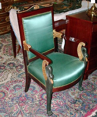 Lot 205 - Empire Mahogany and Parcel Gilt Armchair...
