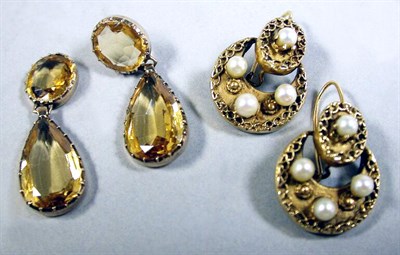 Lot 92 - Two Pairs of Victorian Style Earrings