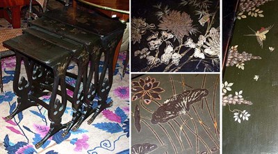 Lot 179 - Nest of Four Chinese Export Gilt Decorated...