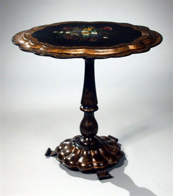 Lot 201 - Victorian Mother-of-Pearl Inlaid Painted and...