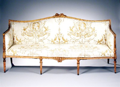 Lot 219 - Continental Neoclassical Gilt-Wood Settee Late...