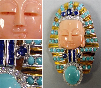 Lot 249 - Egyptian Style Figural Brooch