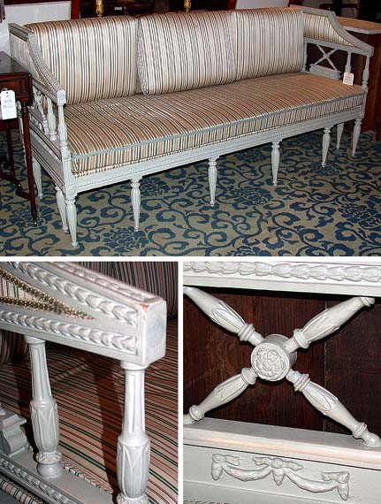 Lot 207 - Continental Neoclassical White Painted Settee...