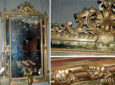 Lot 484 - Louis XV Style Gilt Decorated Mirror