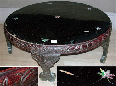 Lot 147 - Chinese Mother-of-Pearl Inlaid Black Lacquered...