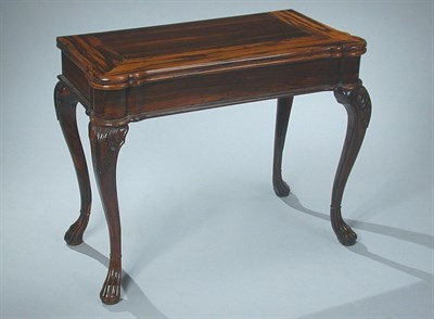 Lot 148 - Portuguese Rosewood Fold-Over Card Table Mid...