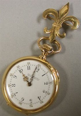 Lot 152 - Gold Lapel Watch and Fob