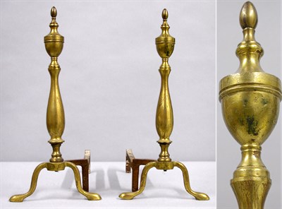 Lot 138 - Pair of Federal Style Brass Andirons Height 18...