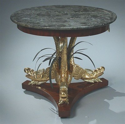 Lot 288 - Continental Gilt Mounted Mahogany Center Table...