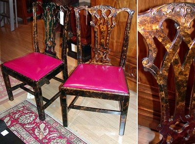 Lot 300 - Set of Four George III Style Faux Tortoise...
