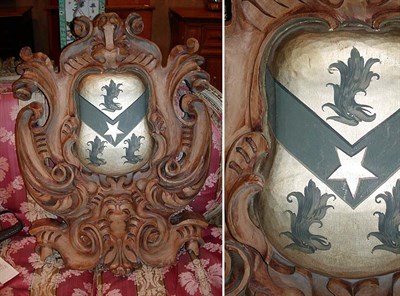 Lot 149 - Continental Carved and Painted Wood Crest