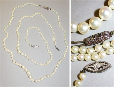 Lot 103 - Two Cultured Pearl Necklaces