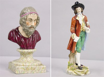 Lot 576 - Continental Porcelain Figure of a Messenger...