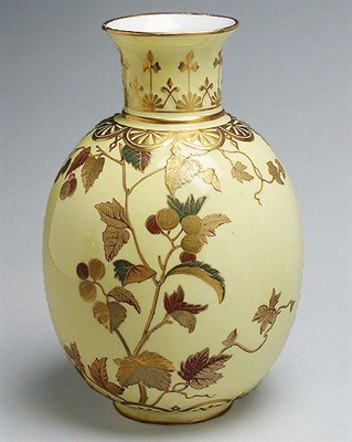 Lot 548 - Royal Crown Derby Porcelain Vase Of ovoid form,...