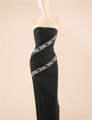 Lot 657 - Galanos Black Silk Sheath American, 1980 The...