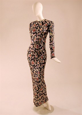 Lot 596 - Norell Charcoal Sequined Gown American, 1970...