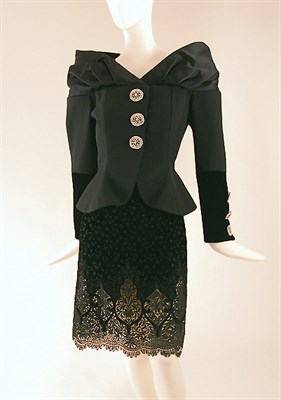 Lot 668 - Lacroix Couture Black Cocktail Suit French,...
