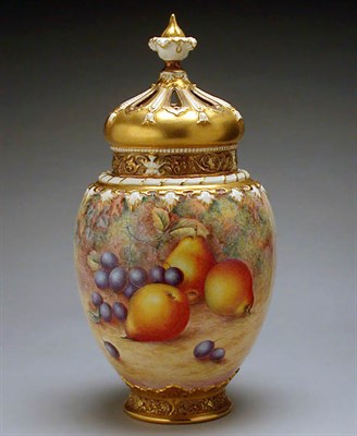 Lot 505 - Royal Worcester Porcelain Potpourri and Cover...