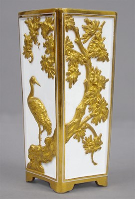 Lot 562 - Coalport Porcelain Vase Of tapering block form,...