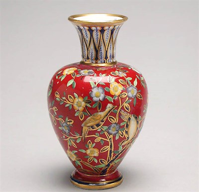 Lot 551 - Royal Crown Derby Porcelain Vase Of baluster...