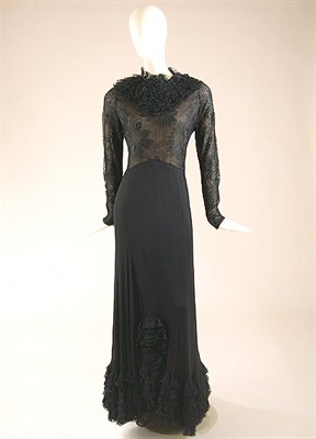 Lot 627 - Valentino Couture Black Silk Chiffon Evening...