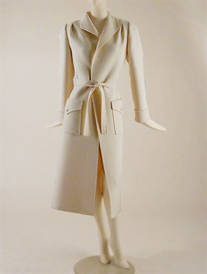 Lot 640 - Andre Laug Cream Wool Coat Italian, 1980s The...