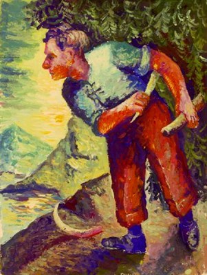 Lot 100 - Steven M. Campbell Scottish, b.1953 A MAN WITH...