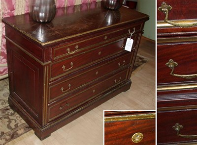 Lot 147 - Louis XVI Style Brass Mounted Mahogany Chest...