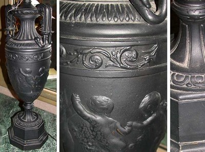 Lot 560 - Patinated-Metal Urn-Form Lamp