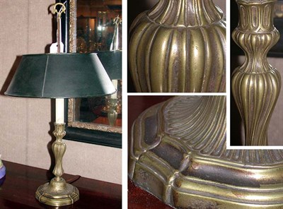 Lot 251 - Bronze Candlestick Lamp