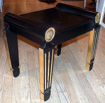 Lot 511 - Regency Style Painted and Parcel Gilt Stool