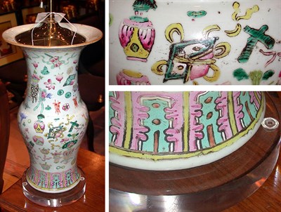 Lot 281 - Pair of Chinese Porcelain Lamps