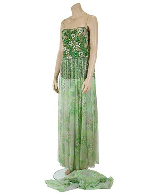 Lot 2153 - Galanos Embroidered Chiffon Ensemble American,...
