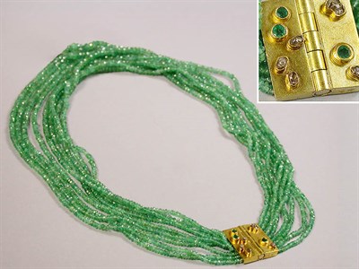 Lot 244 - Multistrand Emerald Bead Necklace