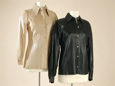 Lot 639 - Three Leather Western Style Shirts European...