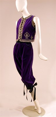 Lot 612 - Yves Saint Laurent Purple Velvet Pants...