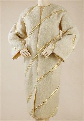 Lot 650 - Cream Mohair Coat Attributed to Geoffrey Beane,...