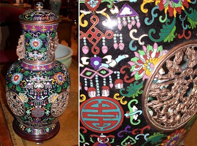 Lot 288 - Pair of Cloisonne Urns with Covers