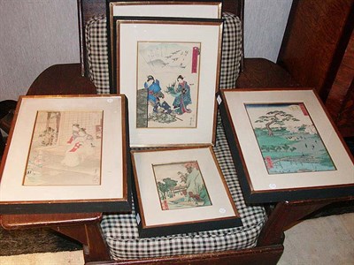 Lot 539 - Miscellaneous Group of Five Framed Japanese...