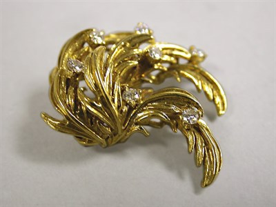 Lot 149 - Gold and Diamond Feather Pin