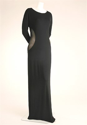 Lot 646 - Black Stretch Jersey and Mesh Evening Dress...