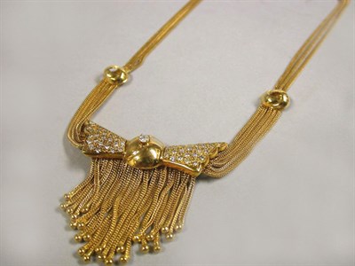 Lot 360 - Gold and Diamond Fringe Necklace